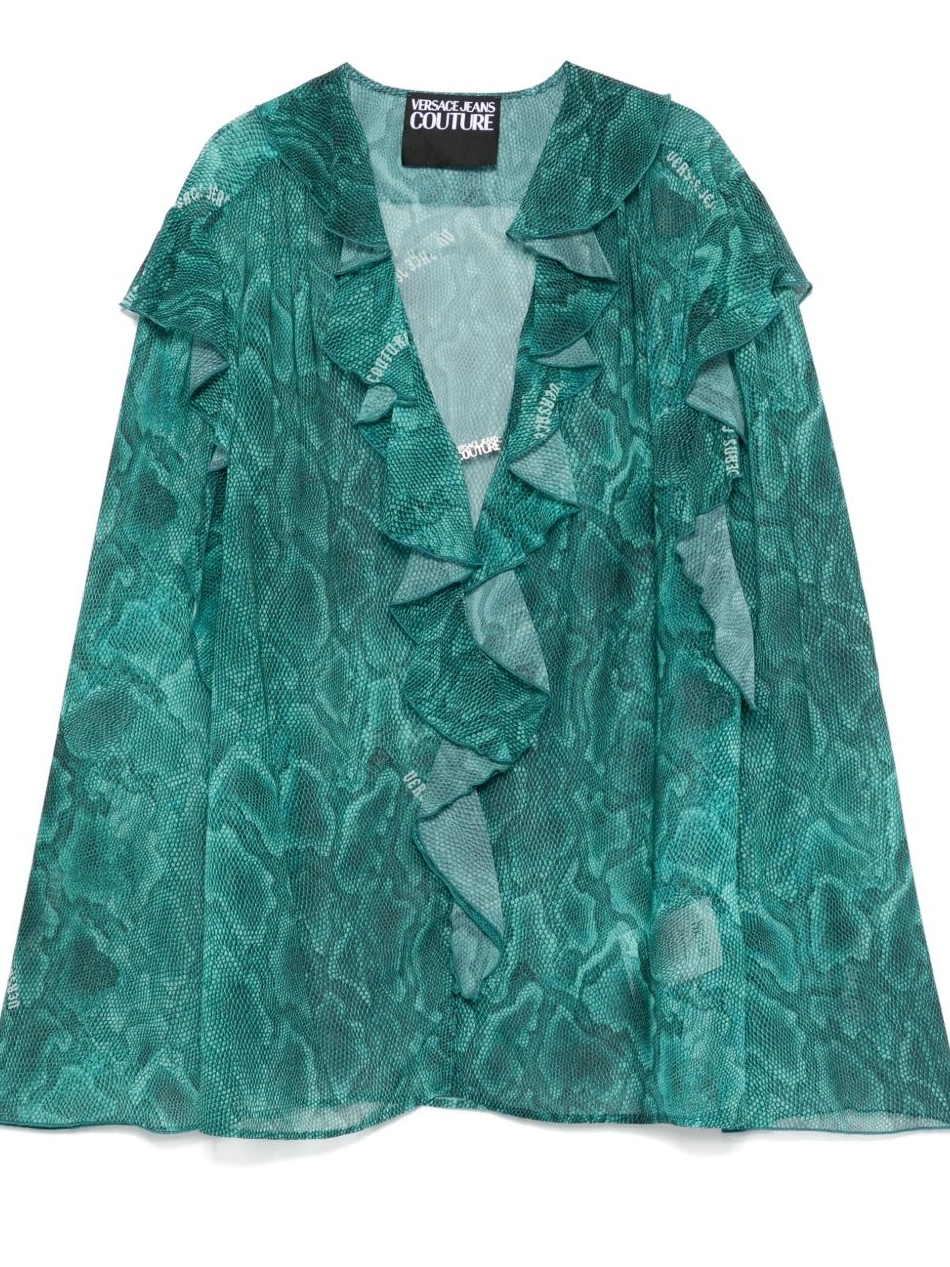 Affordable Jeans blouse Women chiffon lizard-skin Versace Couture 0717